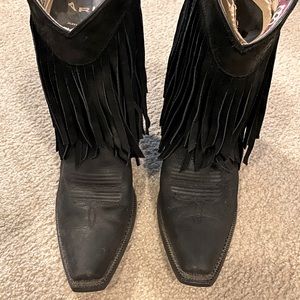 Ariat fringe boots black size 8